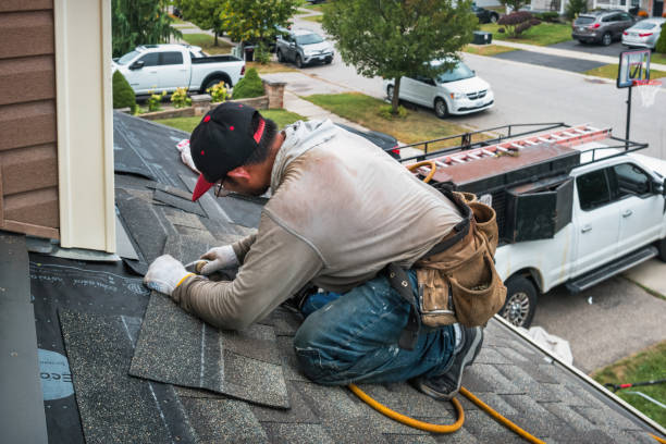 Professional Flat Roof Repair technician working in Timblin, PA